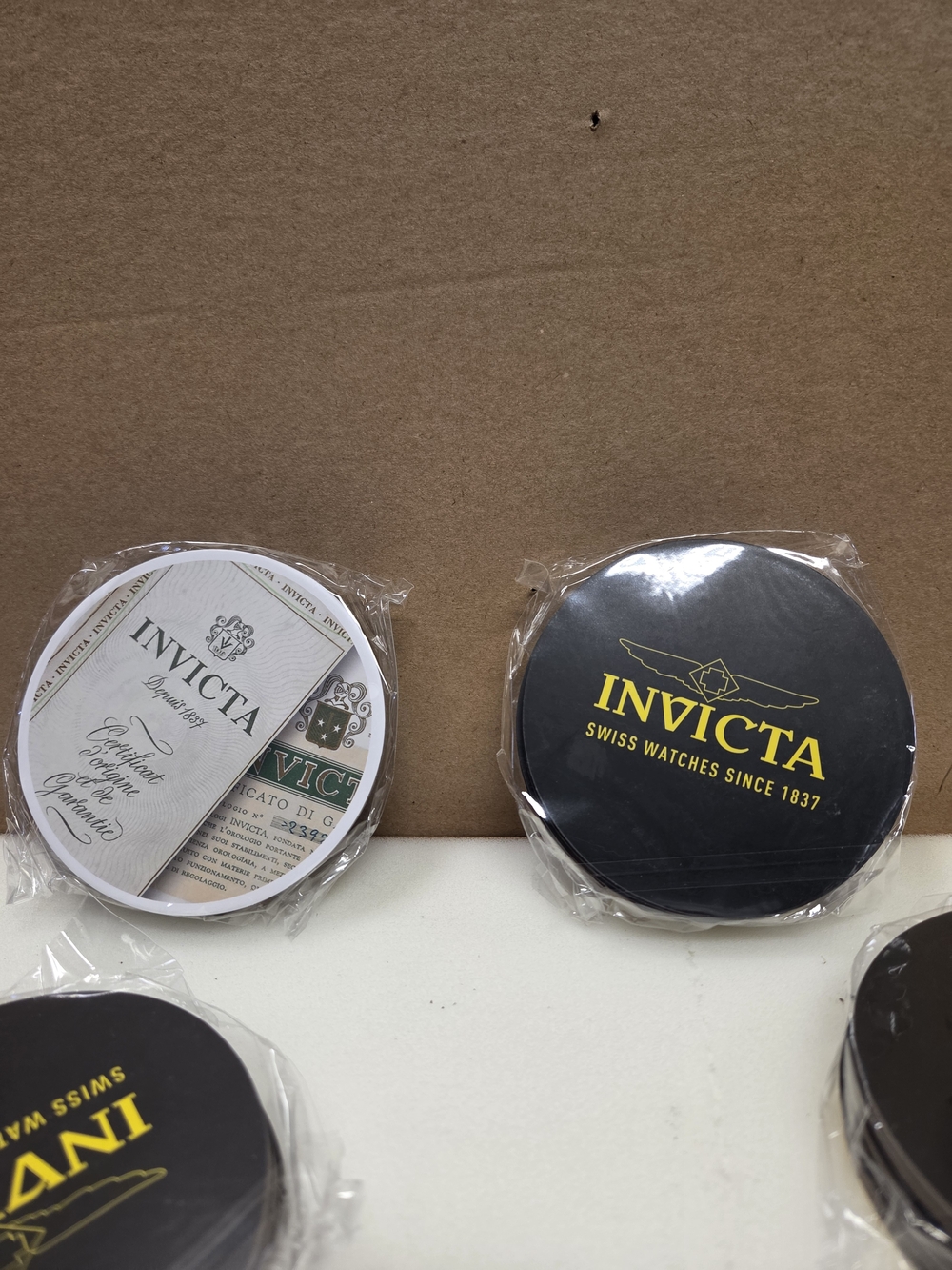 Invicta Black Coaster Set - Branded Home Accent Set of 24 #IG0321
